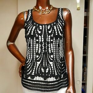 Express Crocheted Overlay Tank Top